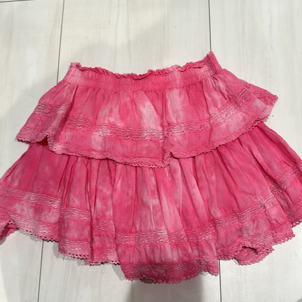 LOVESHACKFANCY Ruffle Mini Heritage Skirt Pink size small price negotiable